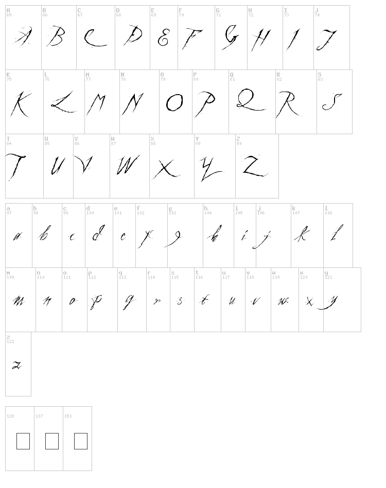 A Theme for Murder font map